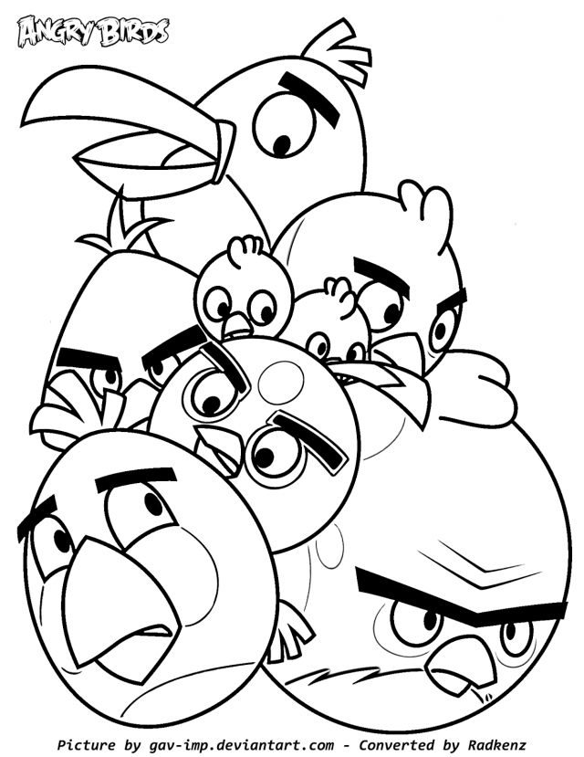 Plansa de colorat cu Angry Birds 3 80
